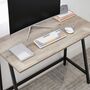 Greige Computer Desk Work Table With Steel Frame, thumbnail 3 of 7