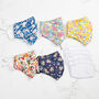 Set Of Five Floral Cotton Face Masks With Filters, thumbnail 9 of 11