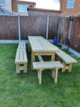 Garden Table And Benches Set, 2 of 11