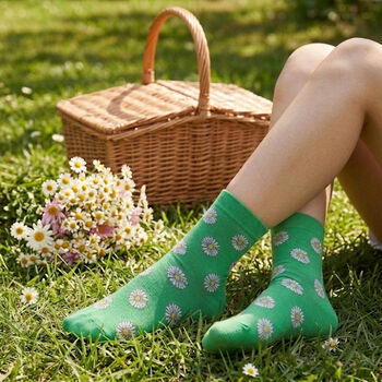 Shasta Daisy Socks Gift Box Set Ree Korean Cotton Blend, 10 of 10