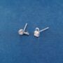 Dainty Cz Stone Padlock And Key Stud Earrings, 925 Sterling Silver, thumbnail 4 of 8