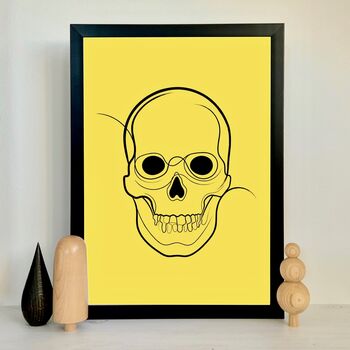 Skull Line Drawing Print, 2 of 4