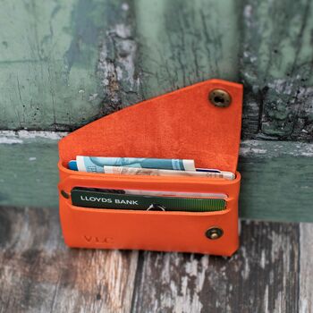 Personalised Orange Leather Wallet, 6 of 8