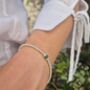 Sterling Silver May Emerald Single Bead Birthstone Stretch Bracelet Gift, thumbnail 8 of 8