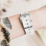 'Grey Marble' Leather Smartwatch Strap; Handmade Band, thumbnail 2 of 9