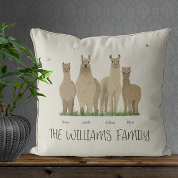 Personalised Llama Family Cushion, 4 of 6
