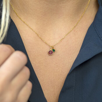 Mother And Child Birthstone Charm Necklace, 7 of 11