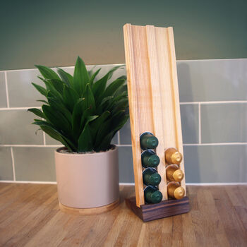 Wooden Coffee Pod Holder For Original Nespresso Oak, Walnut, 2 of 3