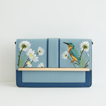 Embroidered Kingfisher Blue Cross Body Bag, 3 of 7