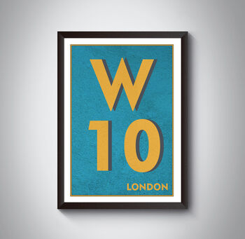 W10 Kensal Green London Postcode Typography Print, 6 of 11