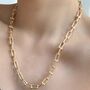 Gold Plated Interlocking U Chain Necklace, thumbnail 1 of 6