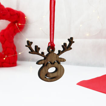 Cute Wooden Reindeer Ornament, 6 of 12