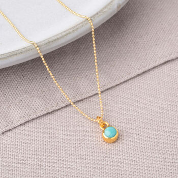 Gem Dot Turquoise December Birthstone Necklace, 2 of 5