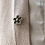 Black Enamel Flower Modesty Pin Or Button, thumbnail 4 of 11