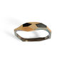 Oxidised Silver, Gold Keum Boo Geometric Stacking Ring, thumbnail 5 of 6