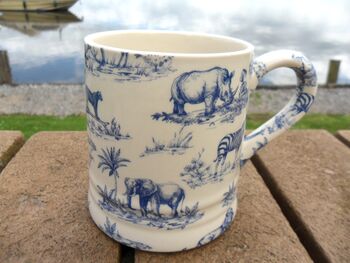 Tankard Mug In Blue Safari Design, 2 of 9