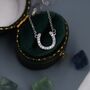 Tiny Cz Horseshoe Necklace In Sterling Silver, thumbnail 6 of 12
