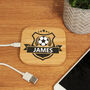 Personalised Football Badge Wireless Phone Charger, thumbnail 1 of 3
