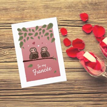 'To My Fiancee' Valentines Day Card, 2 of 12