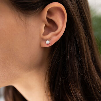 Silver And Opalite Stud Earrings, 2 of 3
