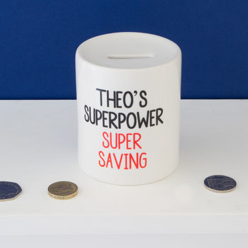 Design Your Own Superboy Personalised Money Box, 3 of 6