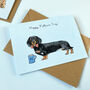 Black And Tan Sausage Dog/Dachshund Father's Day Card, thumbnail 2 of 2