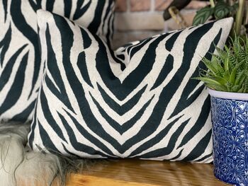 Velvet Zebra Print Cushion, 9 of 12