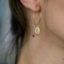 Gold Silver Plated Cowrie Sea Shell Hoop Earrings, thumbnail 1 of 4
