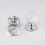 Round Crystal Faceted Clear Glass Mortice Door Knobs, thumbnail 2 of 5