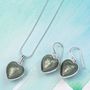 Heart Necklace And Earring Set In Murano Glass, thumbnail 3 of 12