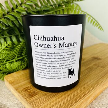 Fun Personalised Chihuahua Owner's Affirmation Candle, 2 of 11