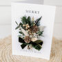 Merry Christmas Dried Flower Bunch Greetings Card, thumbnail 4 of 6