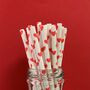 Red Heart Paper Drinking Straws 100% Recyclable, thumbnail 1 of 6