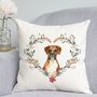 Floral Boxer Dog Cushion, thumbnail 1 of 2