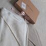 Personalised Beige 100% Cashmere Hooded Baby Blanket Gift Boxed, thumbnail 7 of 8