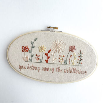 'Among The Wildflowers' Hand Embroidered Floral Hoop, 2 of 5