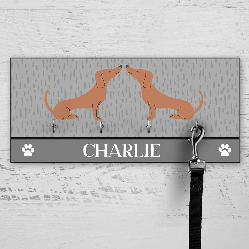 Personalised Dachshund Dog Lead Holder Hook By Hope and Halcyon