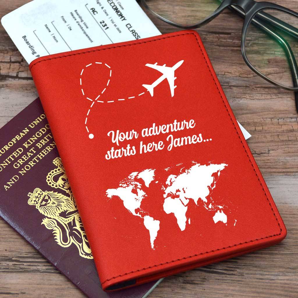 Personalised Passport Holder World Map Design By