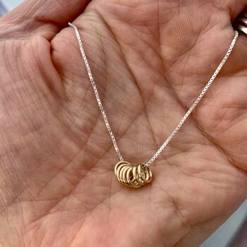 Personalised 9ct Gold Rings Necklace, 3 of 3