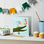 Personalised Crocodile Birthday Card With Age, thumbnail 1 of 3