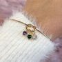 Friendship Knot Bangle With Birthstone Hearts, thumbnail 4 of 10