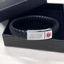 Personalised Men's Woven Leather Medical Bracelet, thumbnail 1 of 7