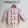 Hand Knitted Personalised Alpaca Bow Cardigan, thumbnail 1 of 12