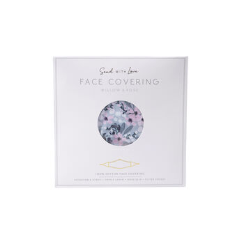 Grey Floral Tripple Layered Reusable Face Covering, 4 of 5