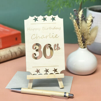 Personalised 30th Birthday Wooden Card, 3 of 8