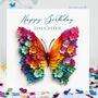 Daughter Birthday Butterfly Flowery Wings Card, thumbnail 1 of 12