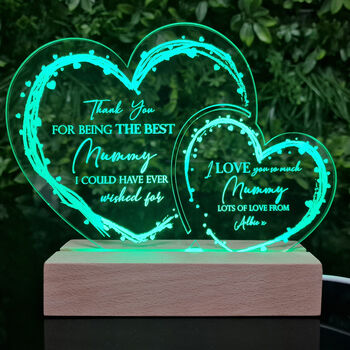 Personalised Mother's Day Light Up Acrylic Hearts, 12 of 12