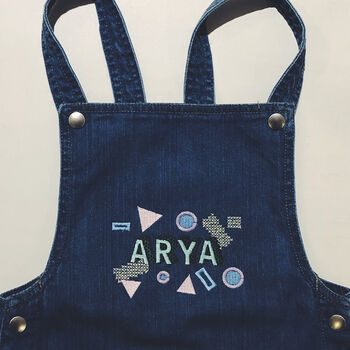 Personalised Name Embroidered Baby Dungarees, 12 of 12