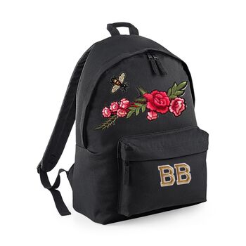 Personalised Backpack With Bee And Roses, 4 of 11