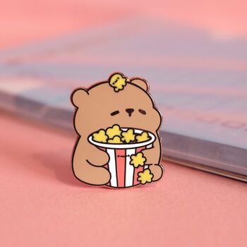 Popcorn Bear Pin | Cute Pin Badge, 6 of 7